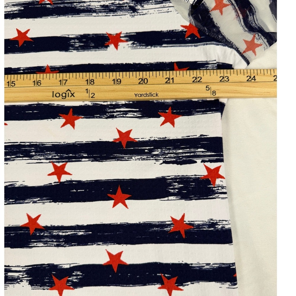 IBKUL XXL Sun Shirt Stars Stripes Quarter Zip UPF 50 IceFil Long Sleeve Top - Picture 3 of 7